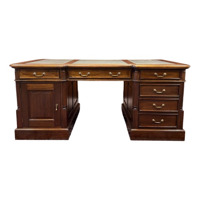 English Chesterfield Desk in Teak For Sale