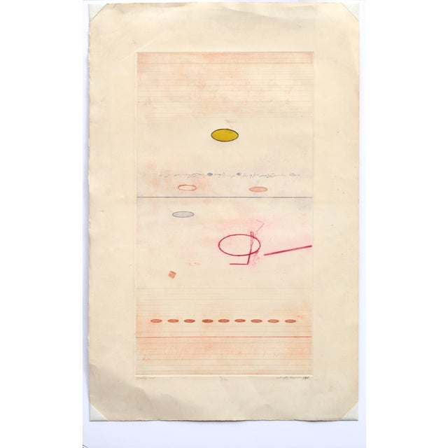 Paper "Orange Row", Abstract Geometric Minimalist Composition W Ovals, Limited Edition by Geoffrey Bowman For Sale - Image 7 of 8