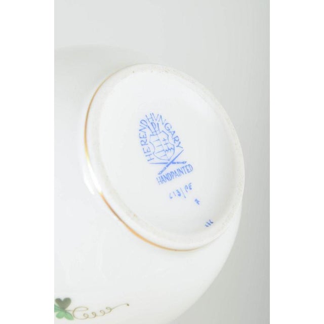 Porcelain Coffee Pot with Lid and Green Leaf Decoration from Herend, Hungary For Sale - Image 4 of 5