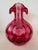Fenton Art Glass Company Vintage Fenton Cranberry Dot Optic Glass Pitcher With Clear Ruffled Rim For Sale - Image 4 of 7