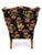 Late 20th Century Late 20th Century Black Floral Chinoiserie Wingback Armchairs — A Pair For Sale - Image 5 of 16