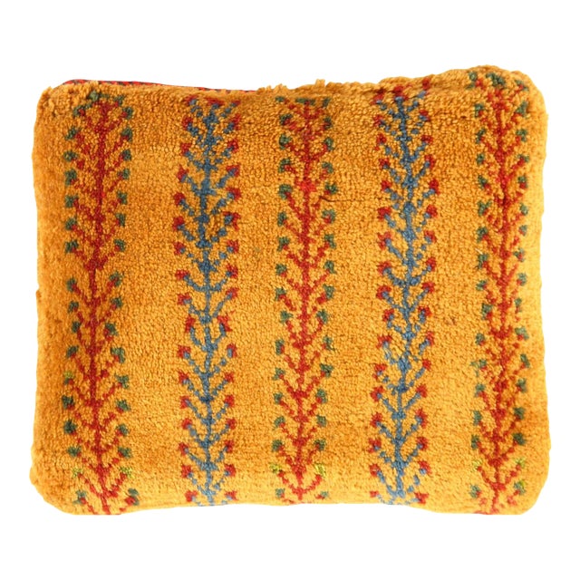 1990s Fine Hand Knotted Gabbeh Pillow For Sale