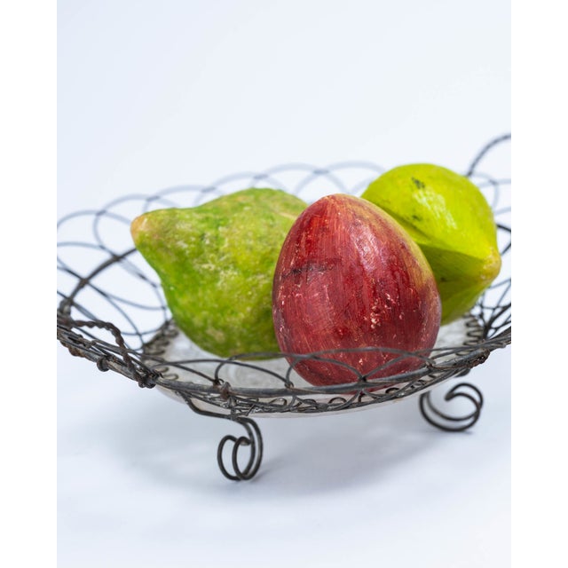 Antique Hand-Formed Wire Basket With Twisted Handles For Sale - Image 4 of 7