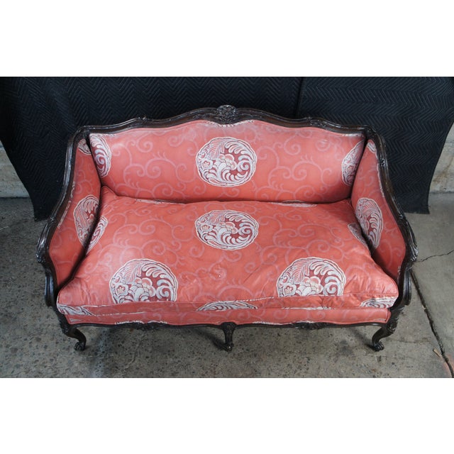 Meyer Gunther Martini Vintage Meyer Gunther Martini Baroque Louis XV Sofa Loveseat Chinoiserie Fabric For Sale - Image 4 of 13