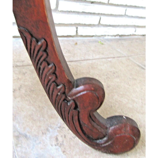 1920s Pair of Antique Empire Style Carved Mahogany Swan Heads Basket Jardinieres Plant Stands For Sale - Image 11 of 11