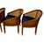 1970s Set of 4 Bent Oak & Cane Tub Chairs on Casters W/ Royal Blue Cushions in the Manner of Ward Bennett For Sale - Image 18 of 18