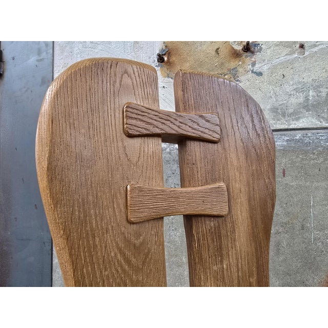 Vintage Brutalist Dining Chair in Oak by De Puydt, Belgium, 1970s For Sale - Image 12 of 16