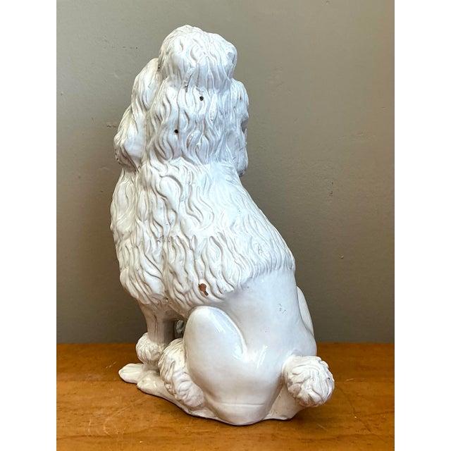 Vintage Italian White Ceramic Poodle Sculpture For Sale - Image 11 of 12