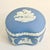 1980s Vintage English Hollywood Regency Wedgwood Blue Trinket Box, Hellenic Greek Images For Sale - Image 6 of 12