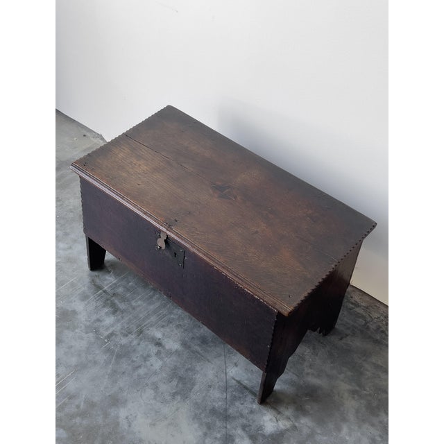 Antique 17th Century English Oak Plank Coffer For Sale - Image 9 of 13