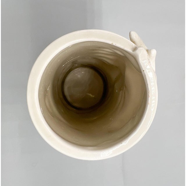 1970s Fitz & Floyd Blanc De Chine Ceramic Dragon Vase – Asian Style High Relief Cylinder For Sale - Image 11 of 11