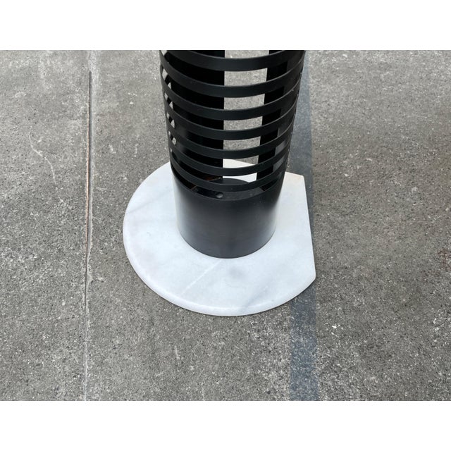 Postmodern Metal and Marble CD Rack Tower, 1980s For Sale - Image 10 of 18