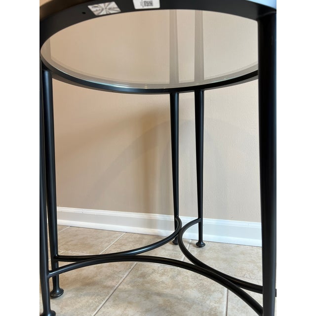 Baker Classico End Table, Blackened Bronze, Thick Glass Top, Baa3451 For Sale In Charlotte - Image 6 of 16