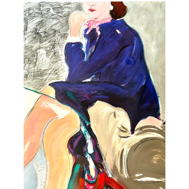 1990s Matthew Johnston “Working Man / Working Woman” Mixed-Media Diptych, 1993 For Sale - Image 5 of 7