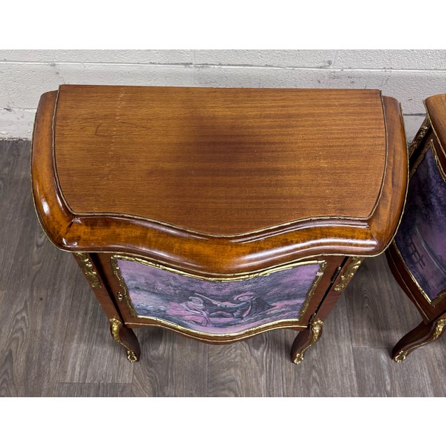 Vintage French Louis XV Style Nightstands Bedside Cabinets - Pair For Sale - Image 4 of 18