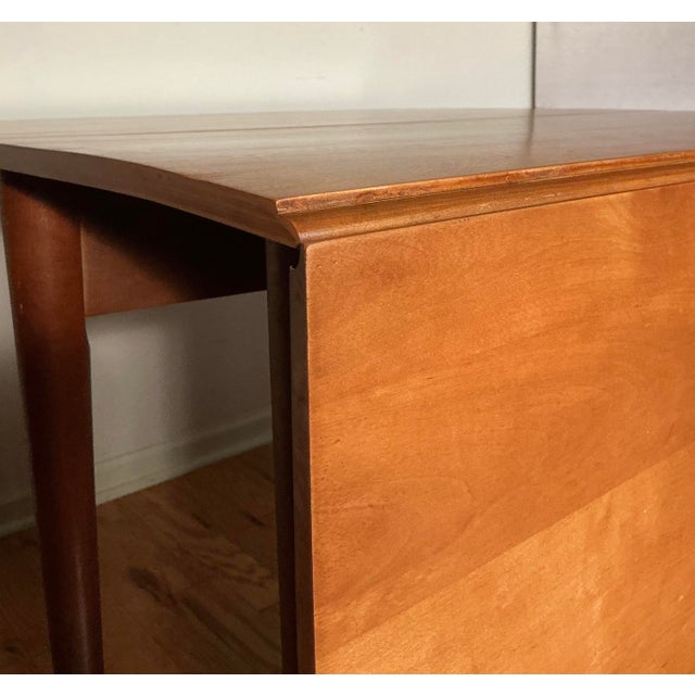 Conant Ball Dining Farm Table Drop Leaf Gate Leg Folding Solid Maple, Circa 1960’s For Sale - Image 10 of 12