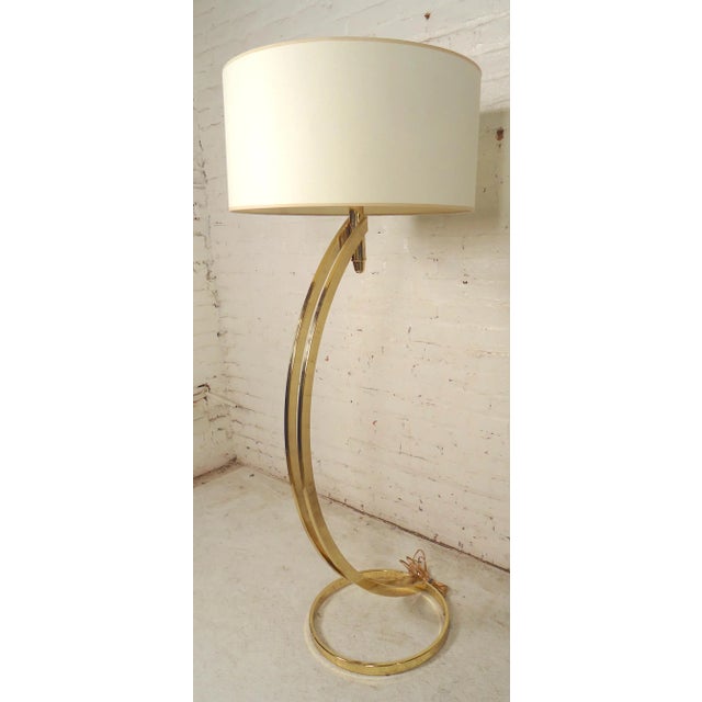 Metal Midcentury Brass Arch Lamp For Sale - Image 7 of 7
