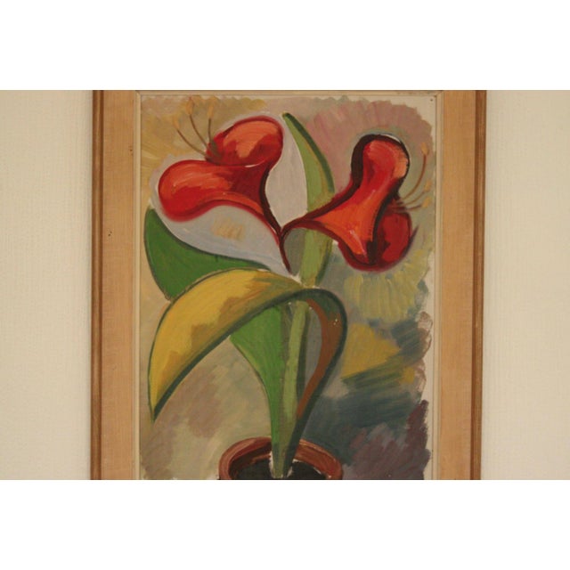 Bror Göransson, Asian Lily, 1960s, Oil on Panel, Framed For Sale - Image 7 of 15