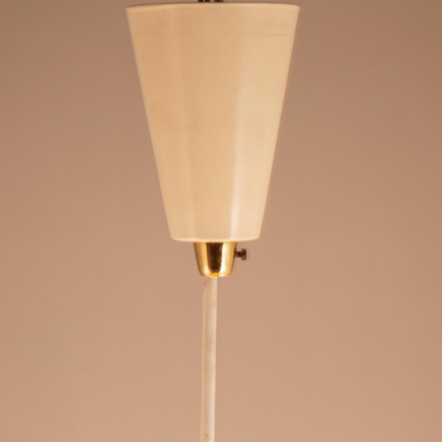 1960s Mid-Century Modern Star-Shaped Chandelier with Brass Arms, 1960s For Sale - Image 5 of 12