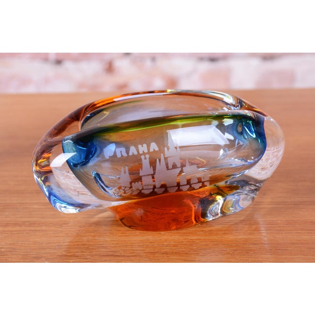 Mid-Century Modern Vase with Ashtray by Josef Rozínek for Novy Bor Glassworks, Czech, 1950s, Set of 2 For Sale - Image 6 of 13