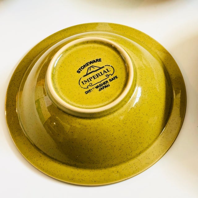 Mid Century Olive Green Stoneware Bowls - Set of 5 For Sale - Image 10 of 12