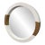 Mr Brown London Asti Large Round Mirror Ivory Gold Faux Shagreen For Sale