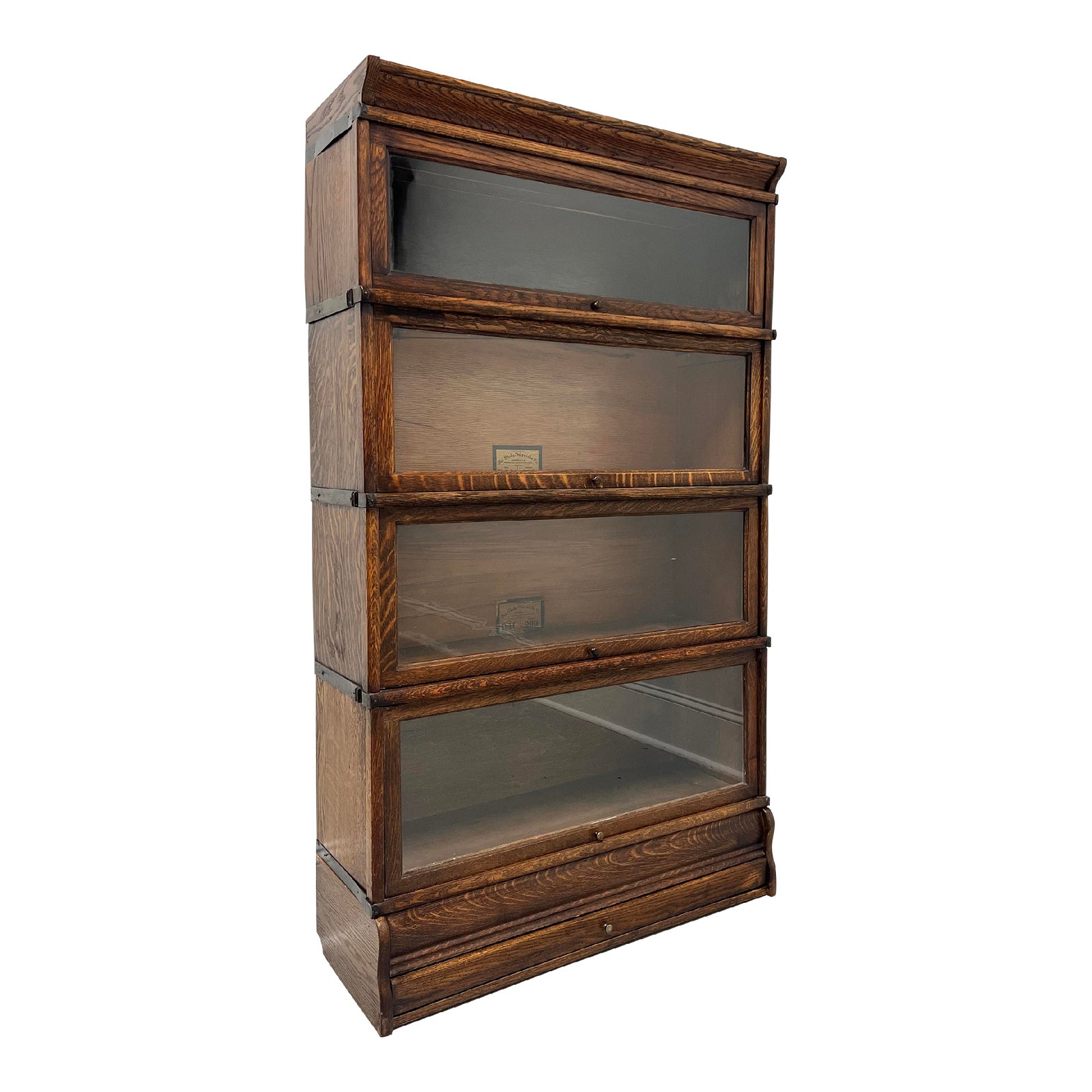 Globe Wernicke Grade 299 Early 20th Century Quartersawn Tiger Oak Four