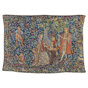 French Tapestry of the Lady with an Organ from Tapisseries Du Lion, 1970s