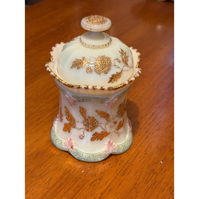 Early 20th Century Northwood Glass Company Custard Glass Table Set - Set of 3 For Sale - Image 17 of 18