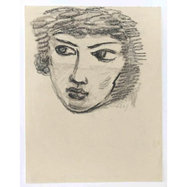 The Portrait is a Pencil Drawing realized by Mino Maccari (1924-1989) in 1945. Monogrammed in the lower margin. Good...