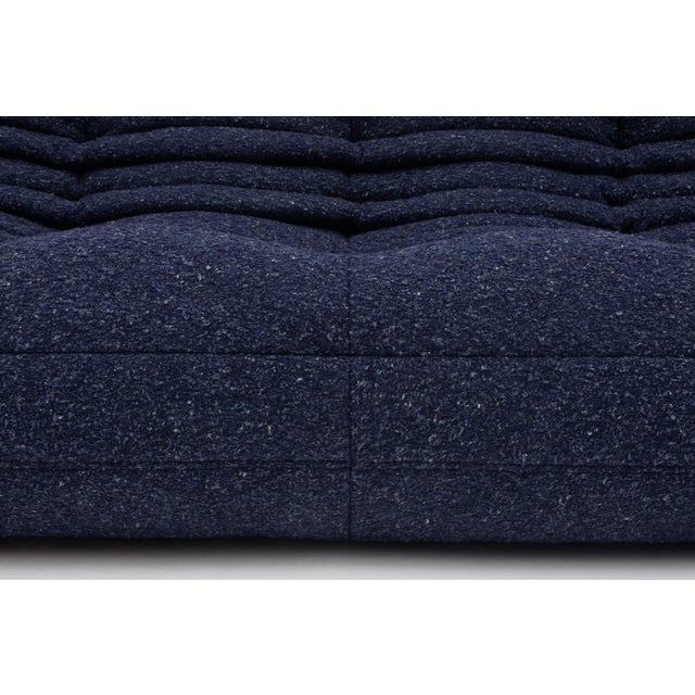 Togo Three-Seater Sofa in Dark Blue Boucle by Michel Ducaroy for Ligne Roset For Sale - Image 5 of 17