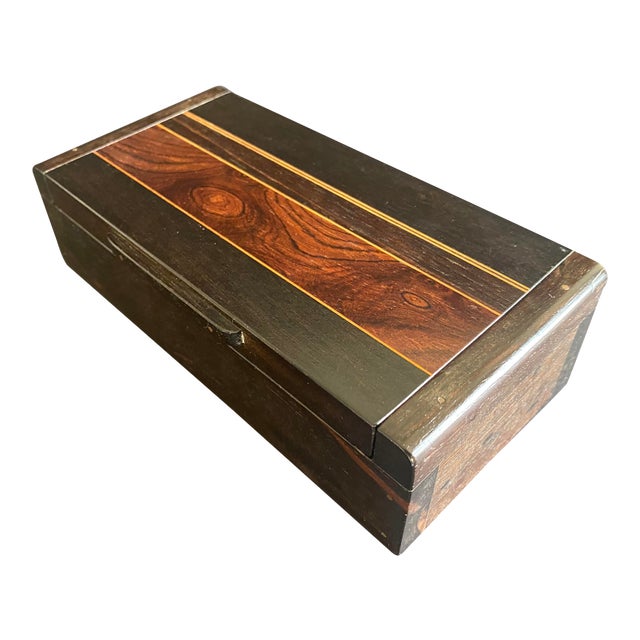 1960s Mid Century American Studio Craft Solid Ebony and Rosewood Box For Sale