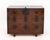 Korean Iron Mounted Hardwood Chest, with fall front door and central false bottom. 33.5" H x 41.75" W x 18.5" D....