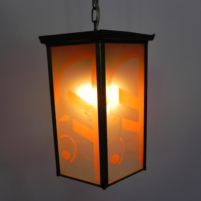 Art Deco Hanging Lamp with Glass Plates For Sale - Image 16 of 17