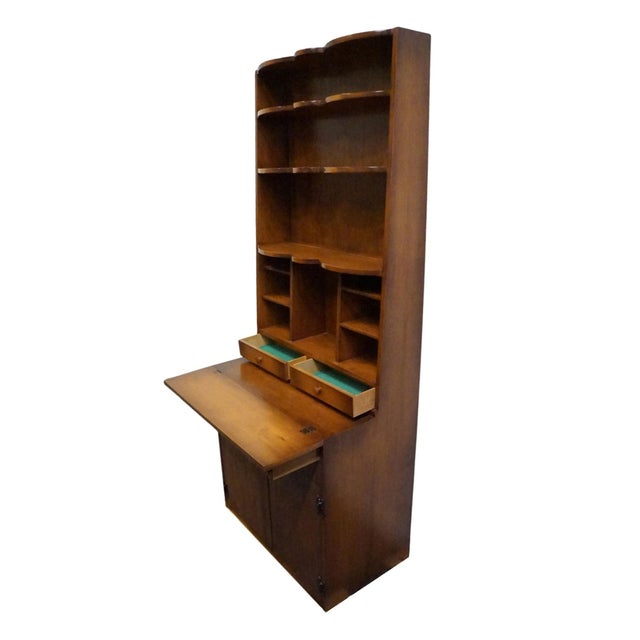 Whitney Furniture Solid Hard Rock Maple Early American 32" Secretary Desk 7493 For Sale - Image 9 of 18