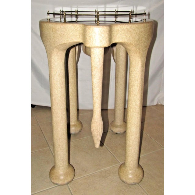 Hand Carved Wood Elephant Rolling Bar Cart Table by Marge Carson Circa 1990s For Sale - Image 13 of 18