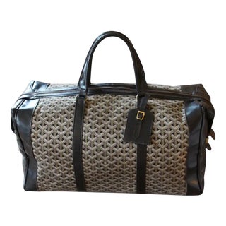 Large Goyard Boston Bag, Large Goyard Duffle Bag for Women and Men by Goyard, 1970s For Sale