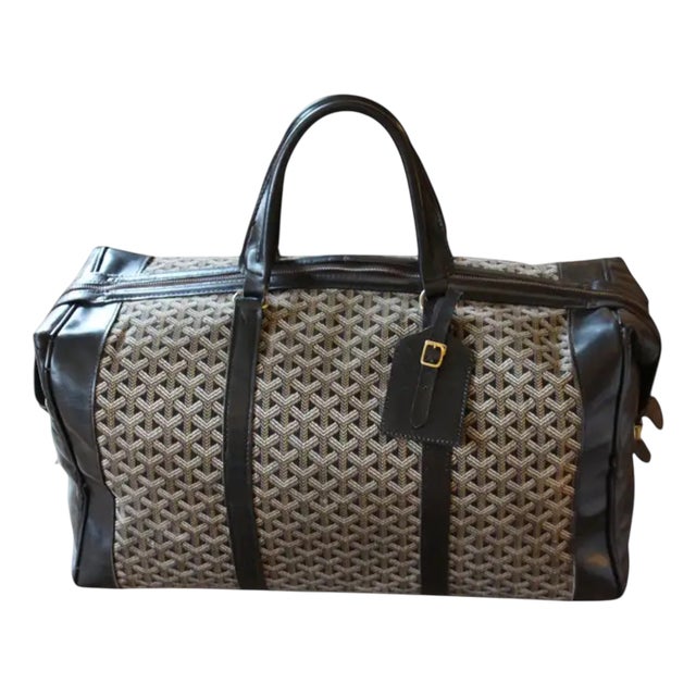 Large Goyard Boston Bag, Large Goyard Duffle Bag for Women and Men by Goyard, 1970s For Sale