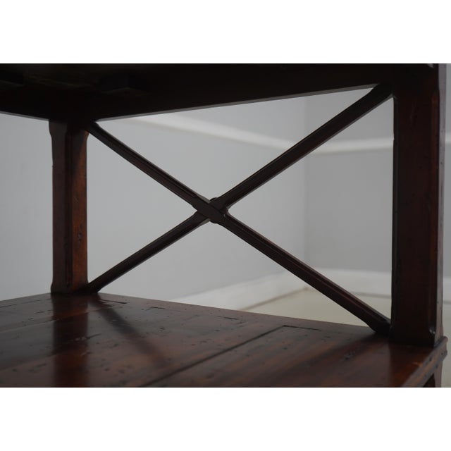 Wood Theodore Alexander Oak Castle Bromwich 3 Tier Lamp Table For Sale - Image 7 of 14