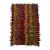 Antique Filikli Tulu Rug 3x5 – Konya Long Pile Vertical Stripes in Red, Brown, Blue & Green For Sale