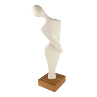 Vintage Mid-Century Abstract Modernism Figural Ceramic Sculpture For Sale