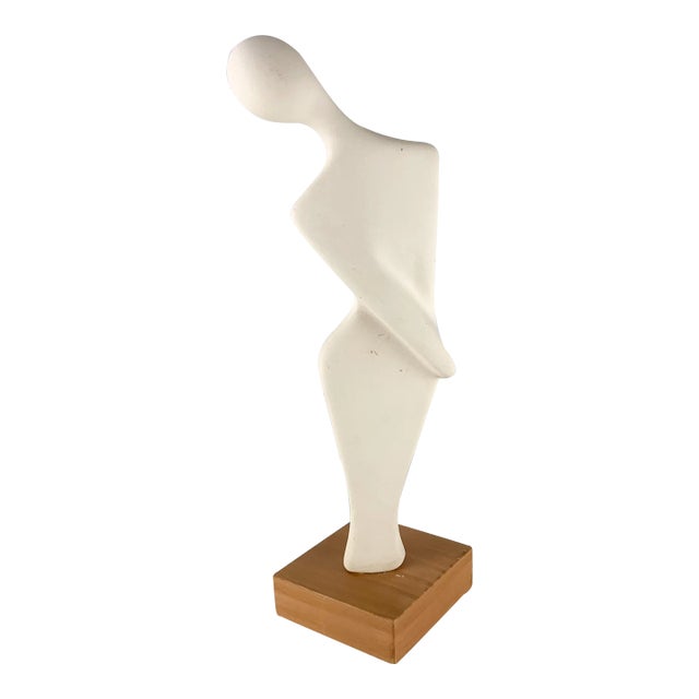 Vintage Mid-Century Abstract Modernism Figural Ceramic Sculpture For Sale