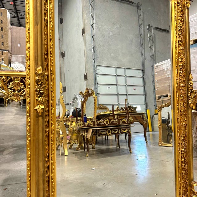 Gold Gold Birds Floor Mirror – 5 Ft Tall French Style For Sale - Image 8 of 10