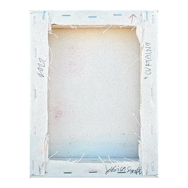 Orange 2022 "Curtain" Contemporary Colorful Abstract Mixed Media Interior Space Painting by Jessica Simorte For Sale - Image 8 of 8