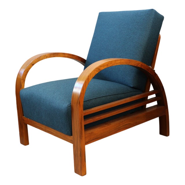 Vintage Adjustable Art Deco Lounge Chair, 1920s For Sale