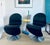 Mid-Century Modern Verner Panton System 1-2-3 Swivel Chairs Pair Black Leather - Space Age Scandinavian For Sale - Image 3 of 8