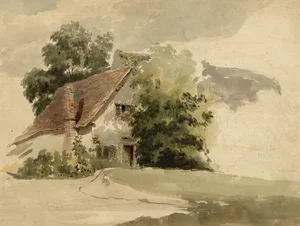 Henry Monro, Overgrown Cottage, Early 19th Century, Watercolour