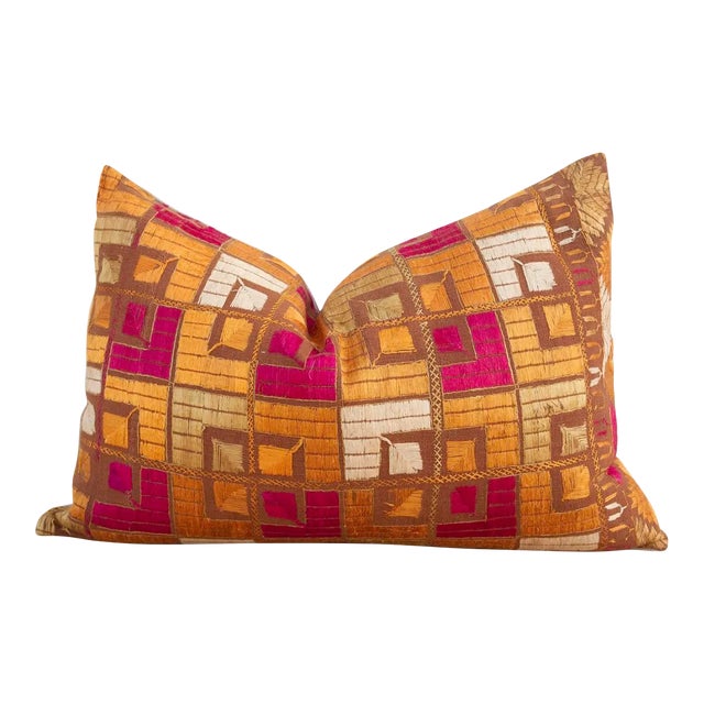 Palash Silk Phulkari Pillow For Sale