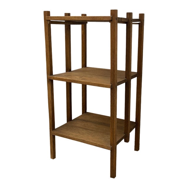 Vintage Arts and Crafts Three-Tier Shelf or Plant Stand For Sale