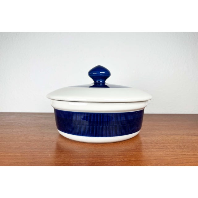 Mid-Century Modern Swedish Koka Blue, Blau, Bla Series Bowl with Lid by Hertha Bengtson for Rörstrand, 1950s For Sale - Image 10 of 16